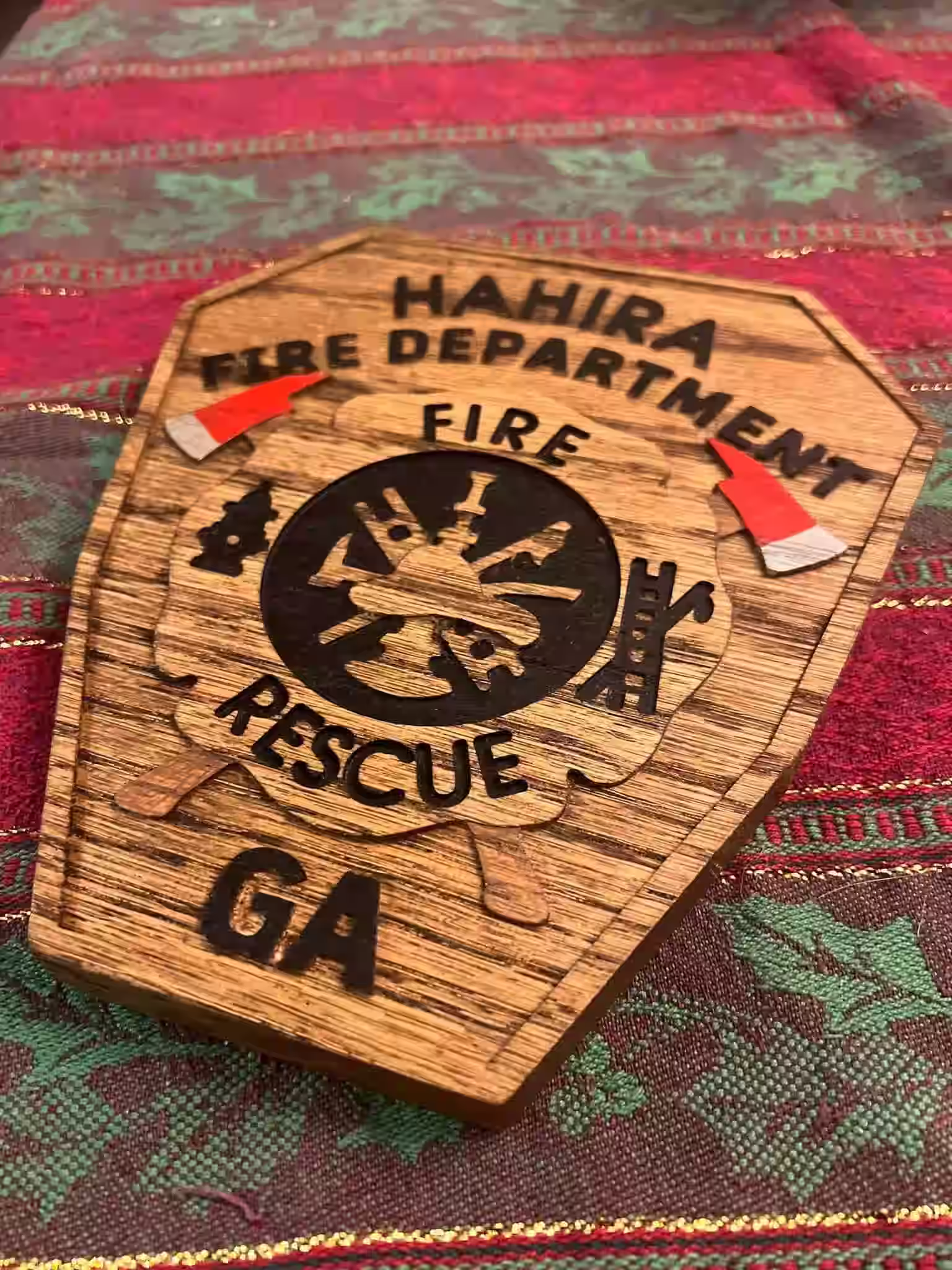 Custom Wooden Plaque for Hahira Fire Dept